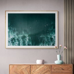 Surfers, Large Wall Art Print, Surf Art, Art Print, Surfing Art, Fine Art, Gift For A Surfer, Cornwall Seascape, Cornwall Surfing, Print