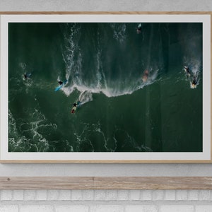 Große Wand Kunst, Cornwall Seelandschaft, Cornwall von oben, Ariel Cornwall, Surf Art, Geschenk für einen Surfer, Surfen Print, Surfen Geschenk