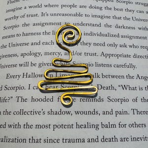 Handmade Antique Bronze Minimalist Bookmark; Book Lover Page Marker