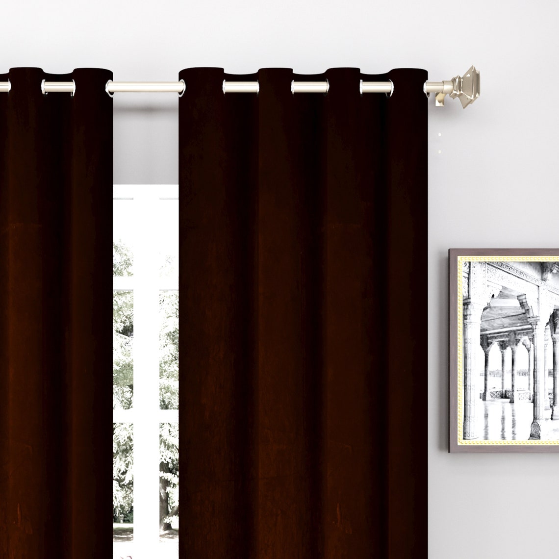 Braune Farbe Polyester Tür Fenster Vorhang Panel Schredder | Etsy