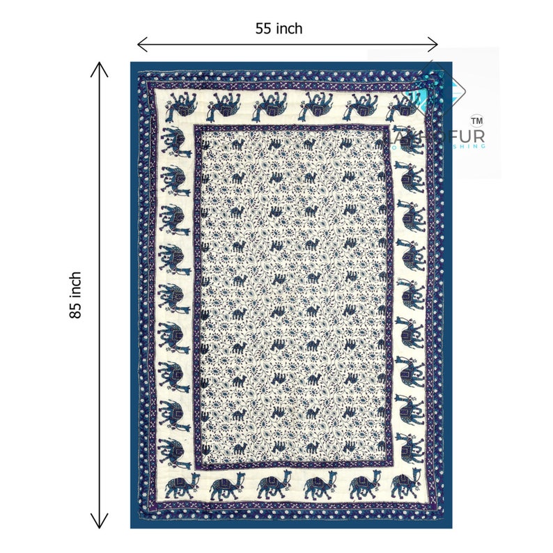 Indian Reversible Quilt Soft Cotton Quilt Hand Block Print Quilt Floral Print Soft Cotton Quilt Comforter