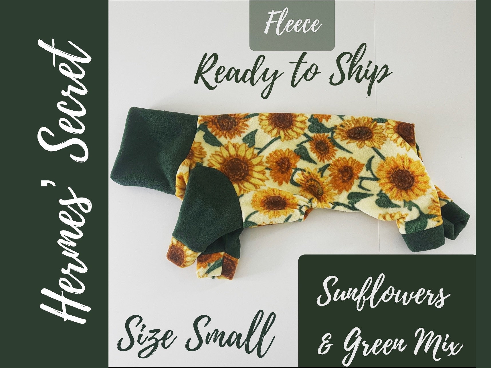 Hermes' Secret Ready to Ship Sunflowers & Green Mix Fleece Etsy