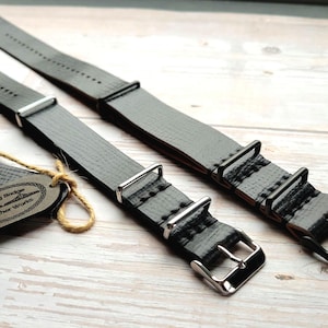 USA Handmade Racado Italian Leather Shell Cordovan NATO Black Watch Strap Full Grain One Piece Zulu Pass Through 16 17 18 19 20 21 22 24 mm