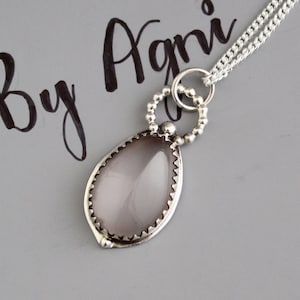 Rose Quartz Necklace, Delicate Necklace, Boho Rose Quartz Necklace, Sterling Silver Necklace, Beautiful Gift for her