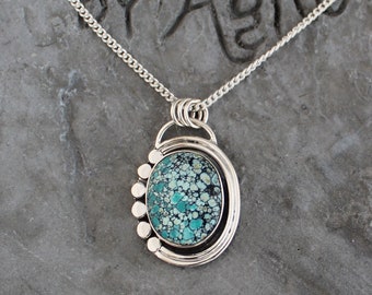 Turquoise Necklace , Turquoise Pendant , Gemstone Necklace , Gift for Her, Handmade Turquoise Necklace , Sterling Silver Neckalce
