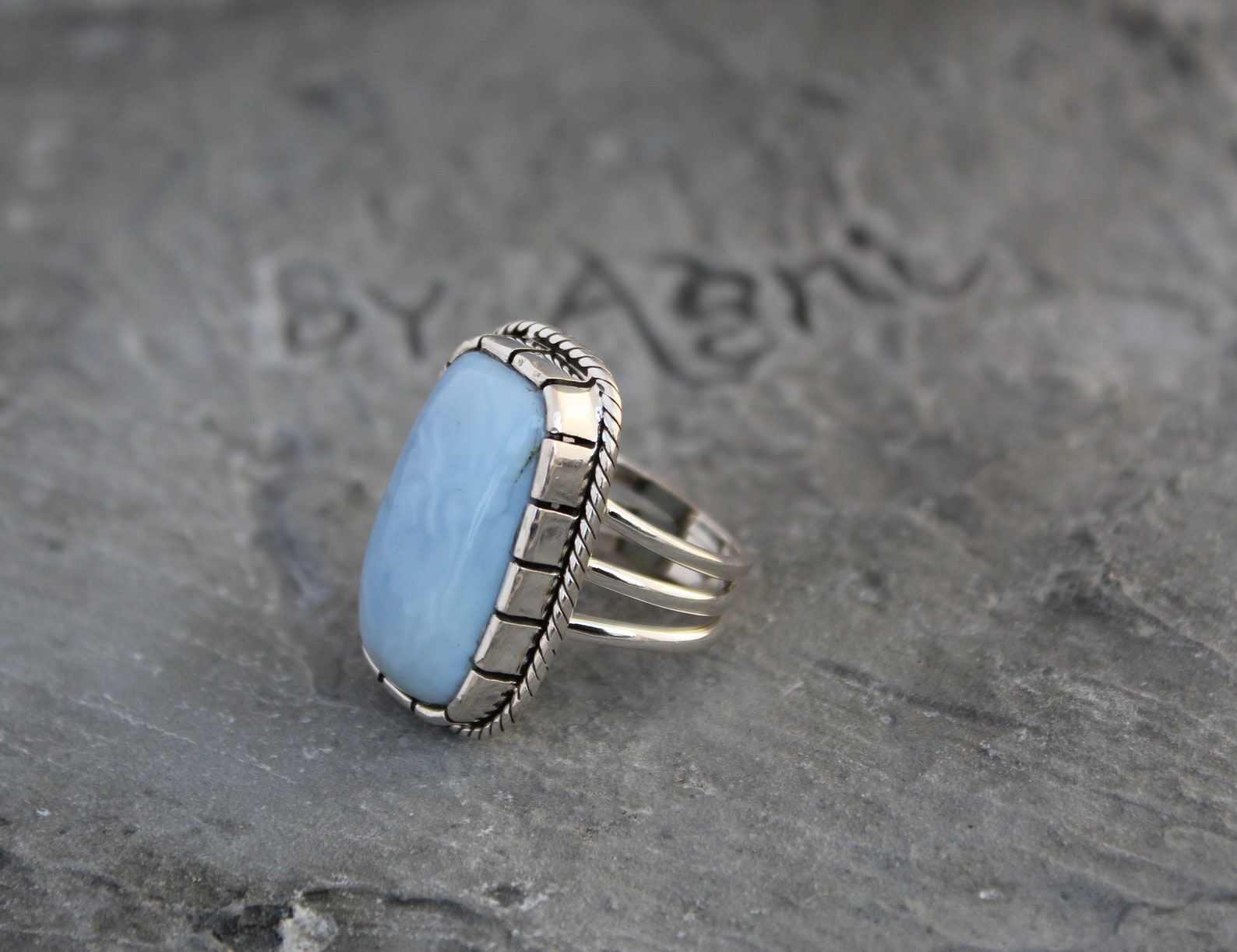 Genuine Blue Opal Ring925 Sterling Silver Ring Opal | Etsy