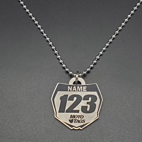 Motocross jewelry, Dirtbike necklace, Hand cut quarter by Namecoins