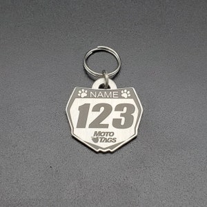 Plaque d'identification pour animal de compagnie en aluminium avec plaque d'immatriculation pour motos tout-terrain avec graphismes personnalisés