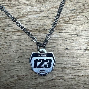 15mm Mini Titanium Number Plate Necklace Style 2