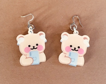 Bear earrings with Air Pods