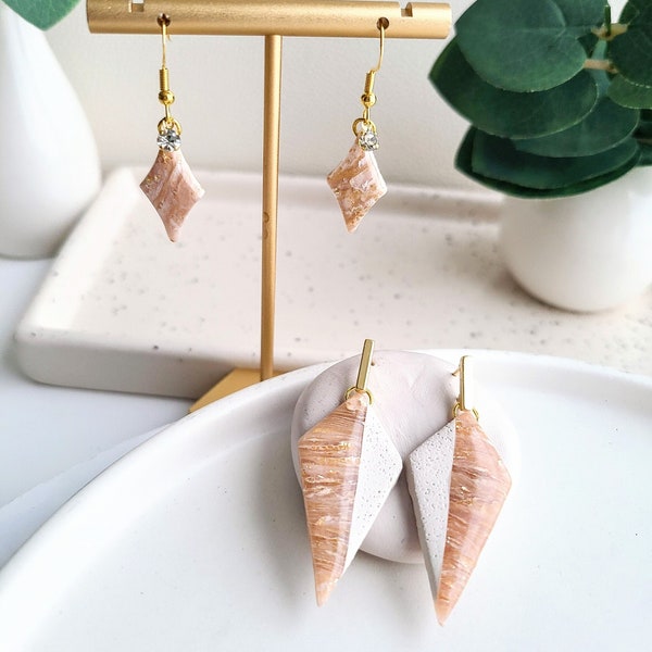 ROSE AGATE EARRINGS | Gold | Classics | Minimal | Lightweight | Chic | Handmade