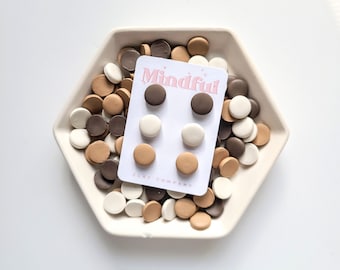 CLAY STUD PACK | Basics Collection | Handmade | Neutral | Minimal