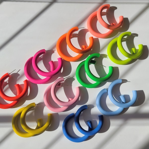 Renee Resin and Rhinestone Hoop Earrings