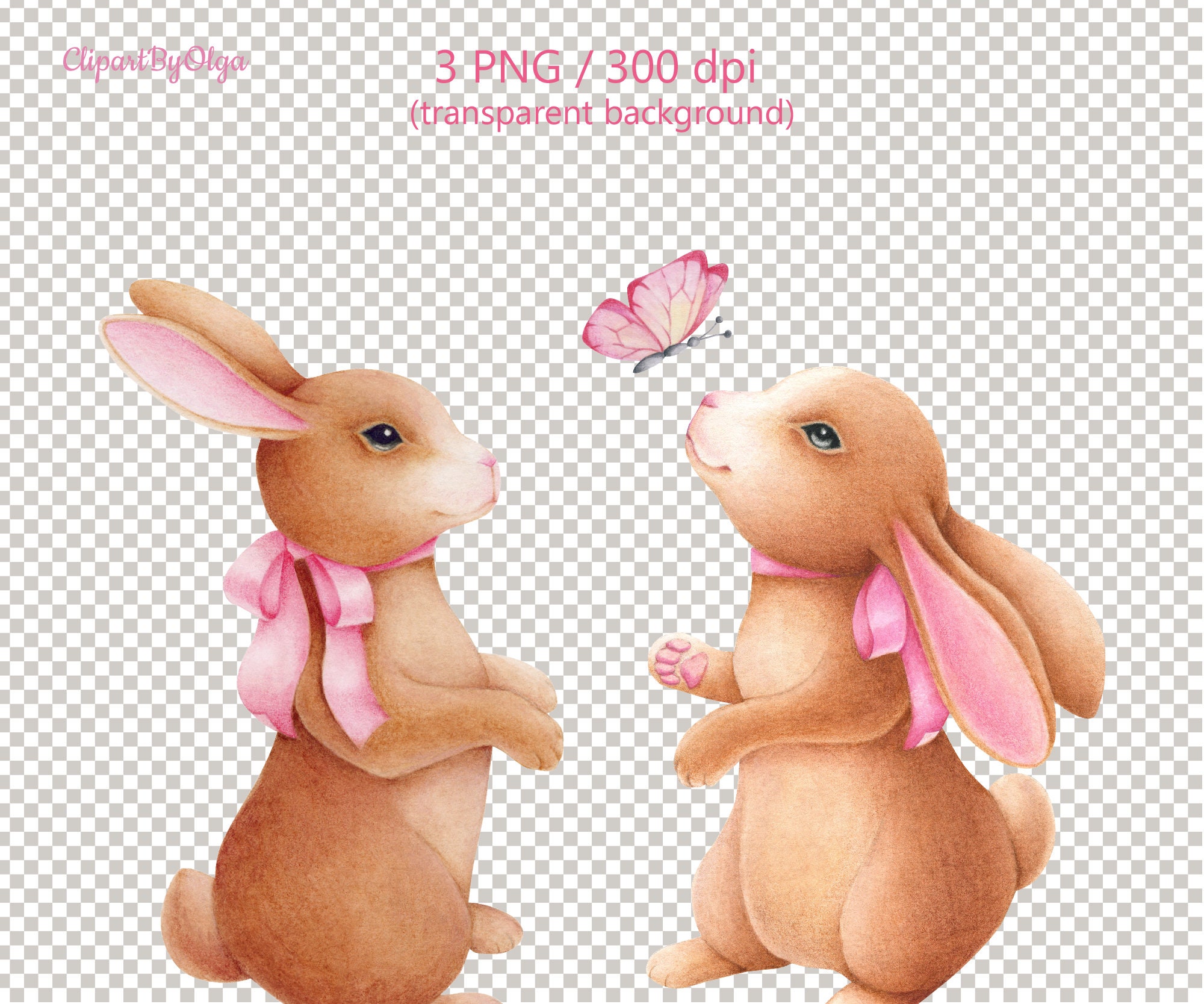 Bonita clipart de conejo conejito de acuarela pintado a mano. | Etsy