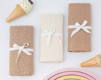Burp Cloth, Natural 100% Double-sided Muslin Cotton Fabric Cloth, Baby Towel, Cheesecloth, Shoulder Cloth, Washcloth, Baby Shower Gift