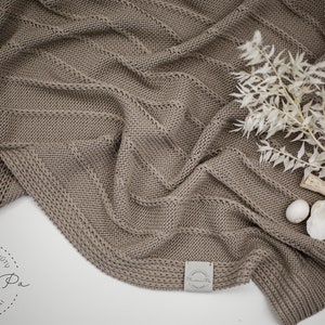 Organic Merino wool baby blanket Knitted merino wool baby blanket Baby blanket Merino Blanket Natural Wool, Baby Shower Gift cocoa