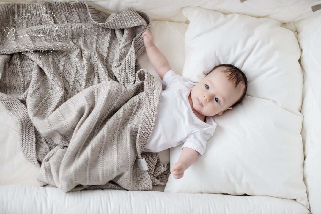 Organic Merino Wool Baby Blanket Knitted Merino Wool Baby Blanket Baby