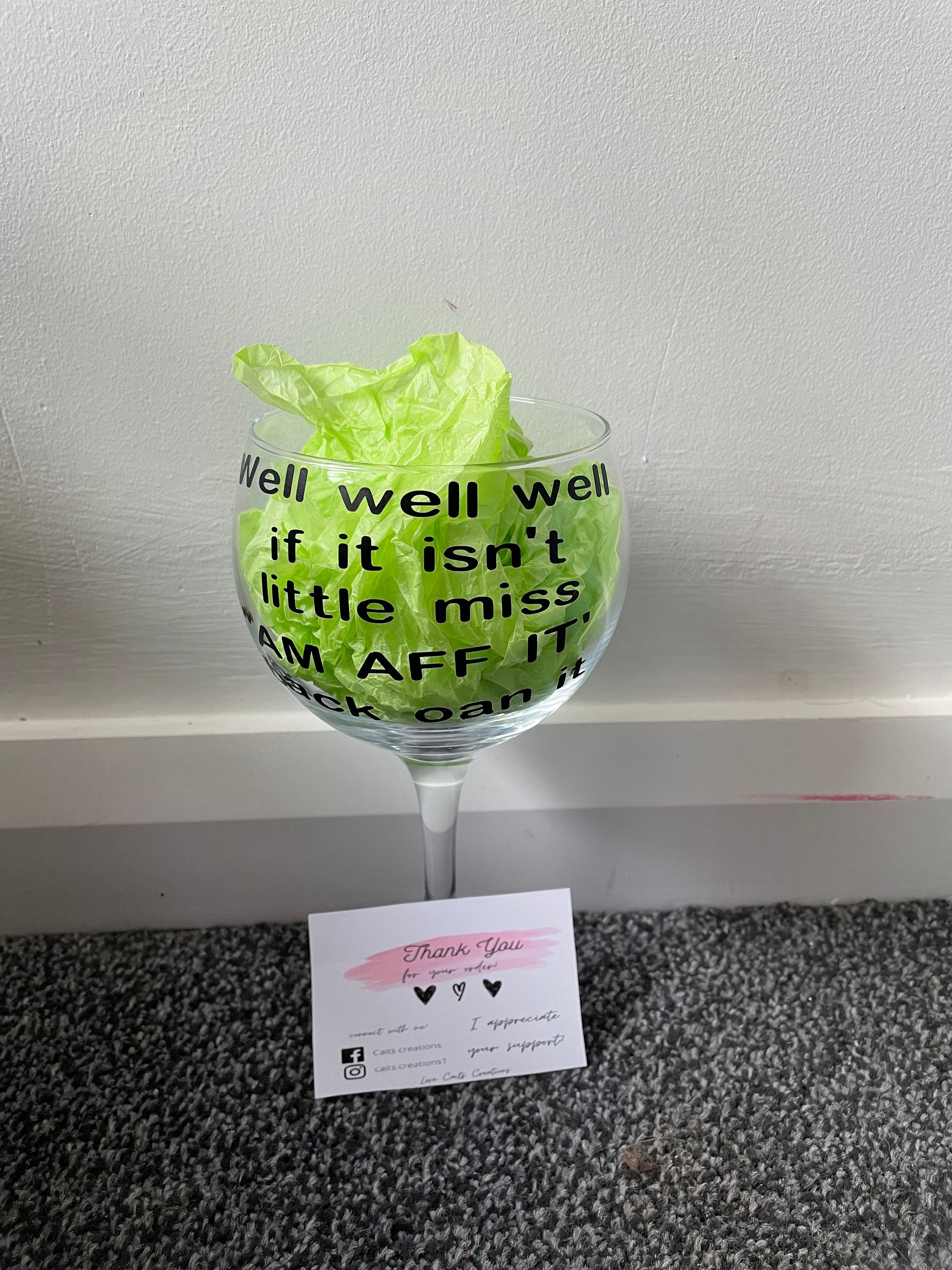 Personalised gin glass funny quotes any name any number/age Etsy