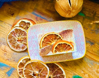 Sweet Orange & Cinnamon Soap, Handmade with Shea Butter, Honey and Essential Oil | Gently Exfoliating- Spa Gift