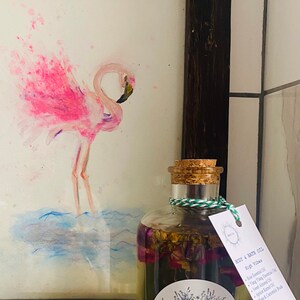 Rose & Ylang Ylang Aromatherapy Bath/Body Oil, with Camomile and Rose Buds Spa Gift. image 8