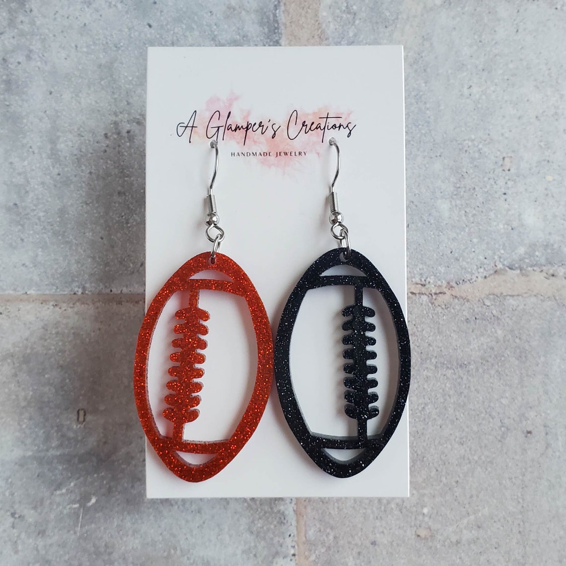 GAMEDAY POMS EARRINGS - RED/BLK main image 0