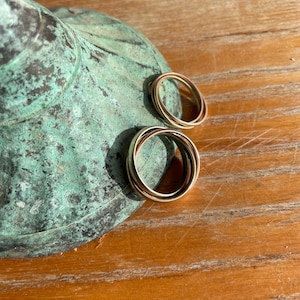 Chunky Vintage Trinity Tricoloured Gold Ring. 9ct Gold- yellow, rose & white coloured interlocking bands.
