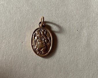 Vintage 9ct gold st Christopher pendant