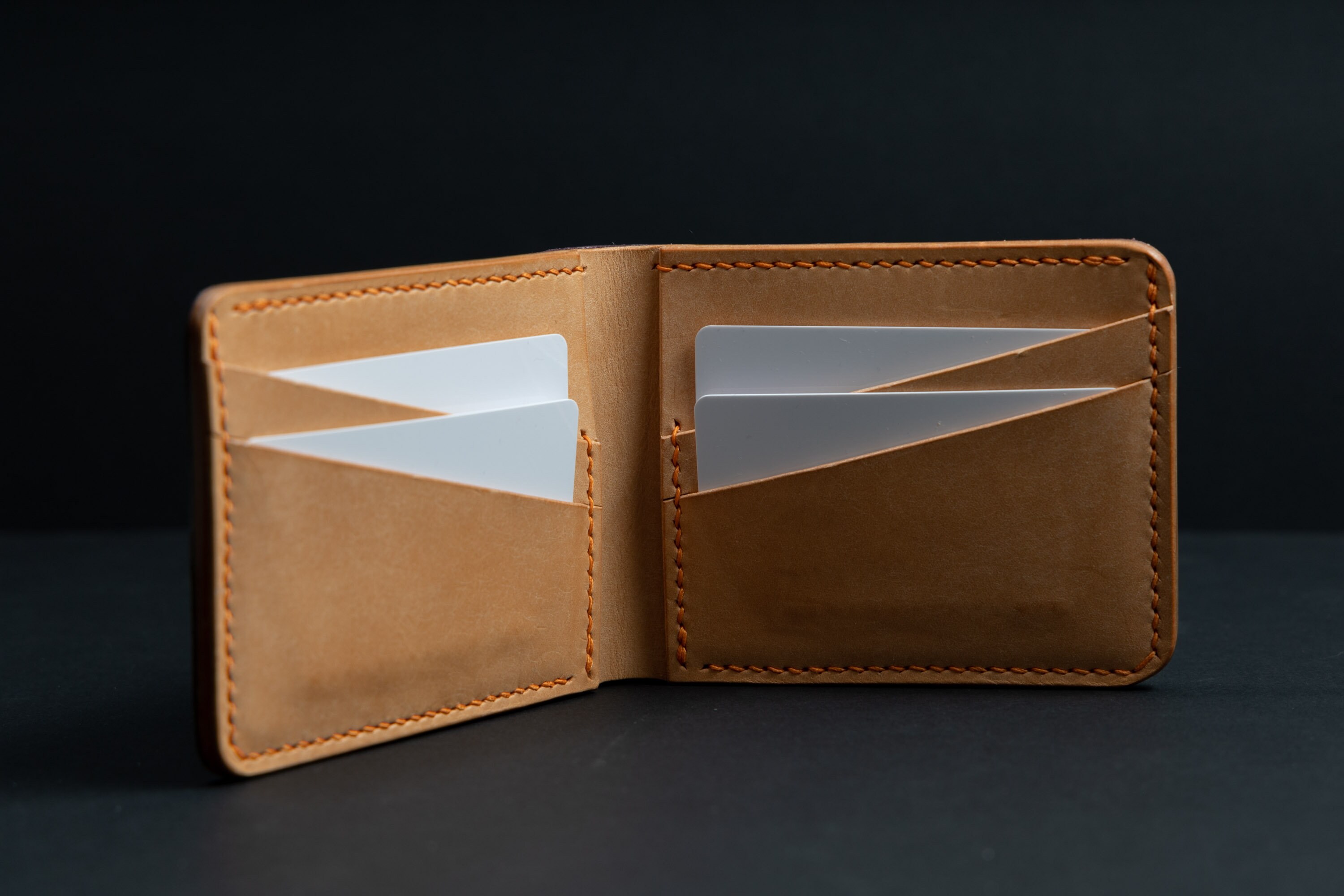 Leather Traditional Bifold Card Wallet Etsy