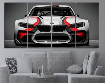 Handmade BMW Sports Car Canvas Wall Art