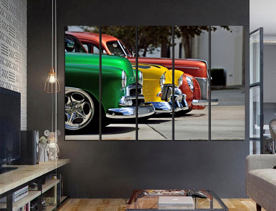 Vintage Car Boys Room Poster Classic Cars Car on Canvas Gift for Boys