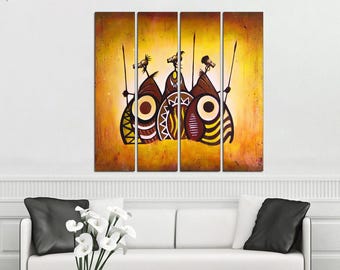 African american with flowers Abstract african art