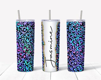 Purple Leopard 20oz Tumbler: Sublimation Stainless Steel Travel Mug