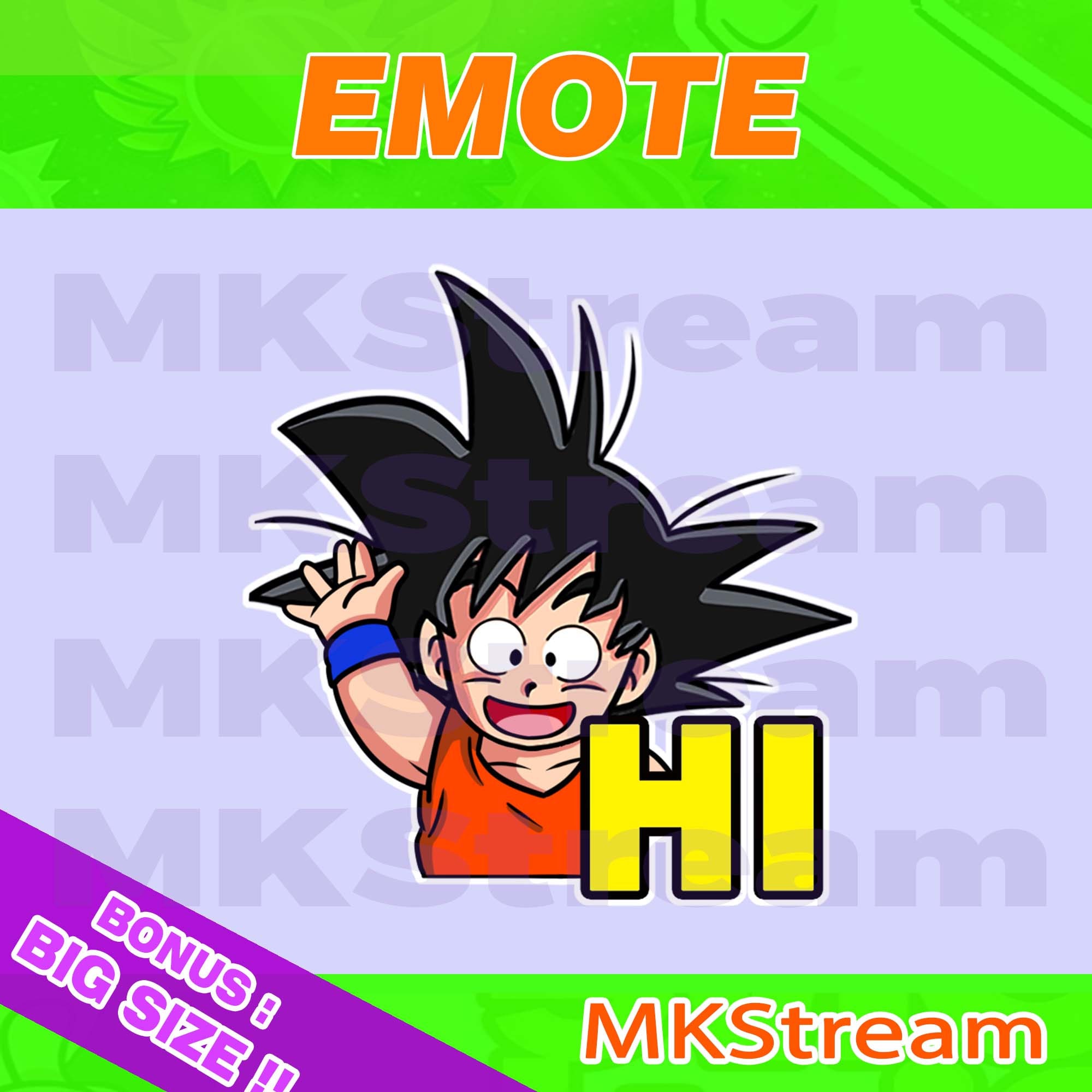 Twitch emotes dragon ball kid goku waving hello hi | Etsy