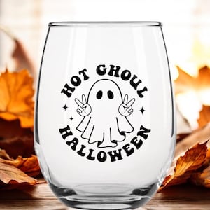 Cadeau d&#39;Halloween amusant pour les amateurs de vin | Verre à vin fantôme effrayant | Cadeau d&#39;Halloween original pour elle