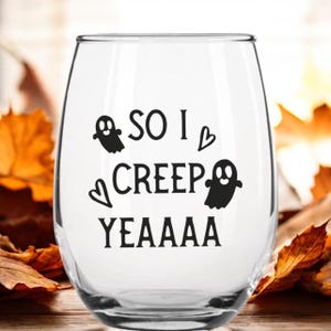 Cadeau d&#39;Halloween amusant pour les amateurs de vin | Verre à vin fantôme effrayant | Cadeau d&#39;Halloween original pour elle