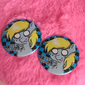 Derpy Hooves Button Pin - Meme MLP Scene Emo 2000s My Little Pony Muffins Scemo