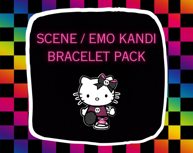 Scene Kid/emo Kandi Bracelet Pack Scenecore Emo Punk Alt 2000s Beaded