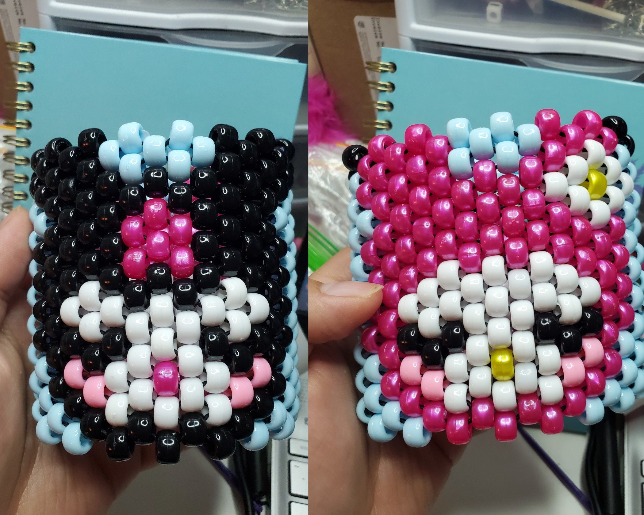 My Melody and Kuromi Kandi Cuff Cute Kawaii Pastel Cutecore