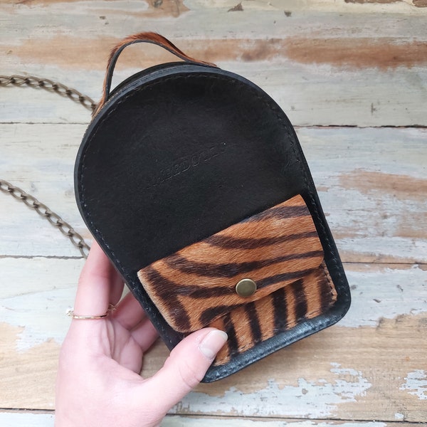 Mini Sac à dos bandouliere/ cuir / ceinture / France/ leather / bagpack/ cadeau /