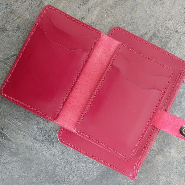 Compact wallets / card holder / coin purse / Women / burgundy //