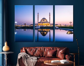 Sharjah Mosque Canvas Print, Islamic Wall Art