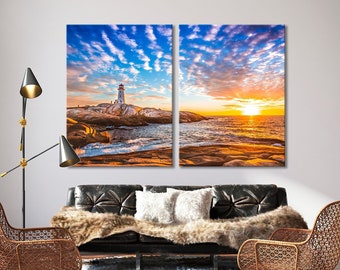 Peggy's Cove Leuchtturm Druck auf Leinwand, Nova Scotia Meerlandschaft