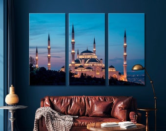 Camlica Mosque Canvas Print, Architecture Wall Art, Istanbul Turkey Print Wall Art, Islam Canvas Print Art, Camlica Tepesi Camii Print Art