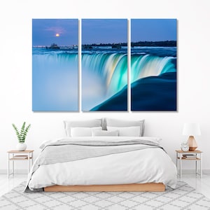 Niagara Falls Canvas Print, Niagara Falls Wall Art, Blue Background Wall Art, Blue Canvas Wall Art, Niagara Falls Wall Print, Blue Print Art