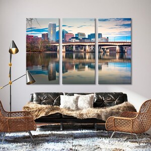 Potomac River Bridge Wall Print, Bridge Canvas Art, Virgina USA  Canvas Print Art, Architecture Wall Art, Rosslyn Arlington Decor Wall Art