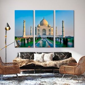 Taj Mahal Canvas Print, Buildings Wall Art, Architecture  Print WallArt, Cityscape Canvas Art,Taj Mahal Canvas Print, Agra India Print Apt