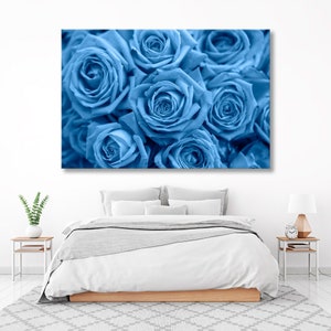 Blye Roses Wall Art, Blue Flowers Art, Flowers Wall Art, Flowers Modern, Roses Wall Art, Roses Canvas Art, Flowers Print, Roses Wall Decor