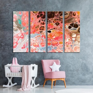 Abstraction Canvas Art, Color Background Wall Art, Color Abstraction Wall Art, Pink Decor Wall Art, Pink Abstraction Canvas  Print Art