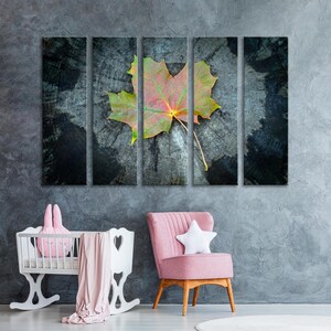 AhornBlatt Leinwand kunst, Herbst Leinwand Kunst, Ahorn Blatt Wanddruck, Herbst Leinwand Kunst, LandhausStil Leinwand Druck, Grau Dekor Druck