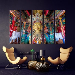 Maitreya Canvas Print, Thikse Monastery Wall Art, Architecture  Print Wall Art, Religion Temples Canvas  Print Art, Sculpture India Wall Art
